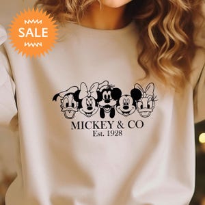 Mickey and Co Sweatshirt, Mickey and Friends Sweatshirt, Est 19228, Disneyworld Vacation Sweatshirt, Disneyland Matching Sweatshirt