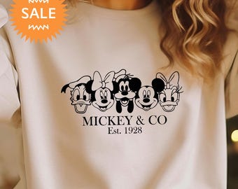 Mickey and Co Sweatshirt, Mickey and Friends Sweatshirt, Est 19228, Disneyworld Vacation Sweatshirt, Disneyland Matching Sweatshirt