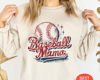Vintage Mother's Day Gift, Baseball Mama Sweatshirt, Retro Softball Hoodie, Game Day Shirt, Softball Team Sweatshirt, Family Baseball Shirt
