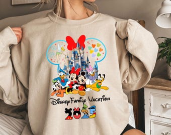Sudadera Disney Family Vacation 2025, sudadera a juego de Mickey y Minnie, camiseta de viaje a Disneyland para familia, atuendo grupal de Disneyworld