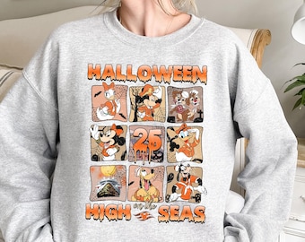 Halloween on the High Seas 2025 Sweatshirt, Disney Cruise Line Crewneck, DCL Matching Family Vacation Sweater, Spooky Character Hoodie Gift