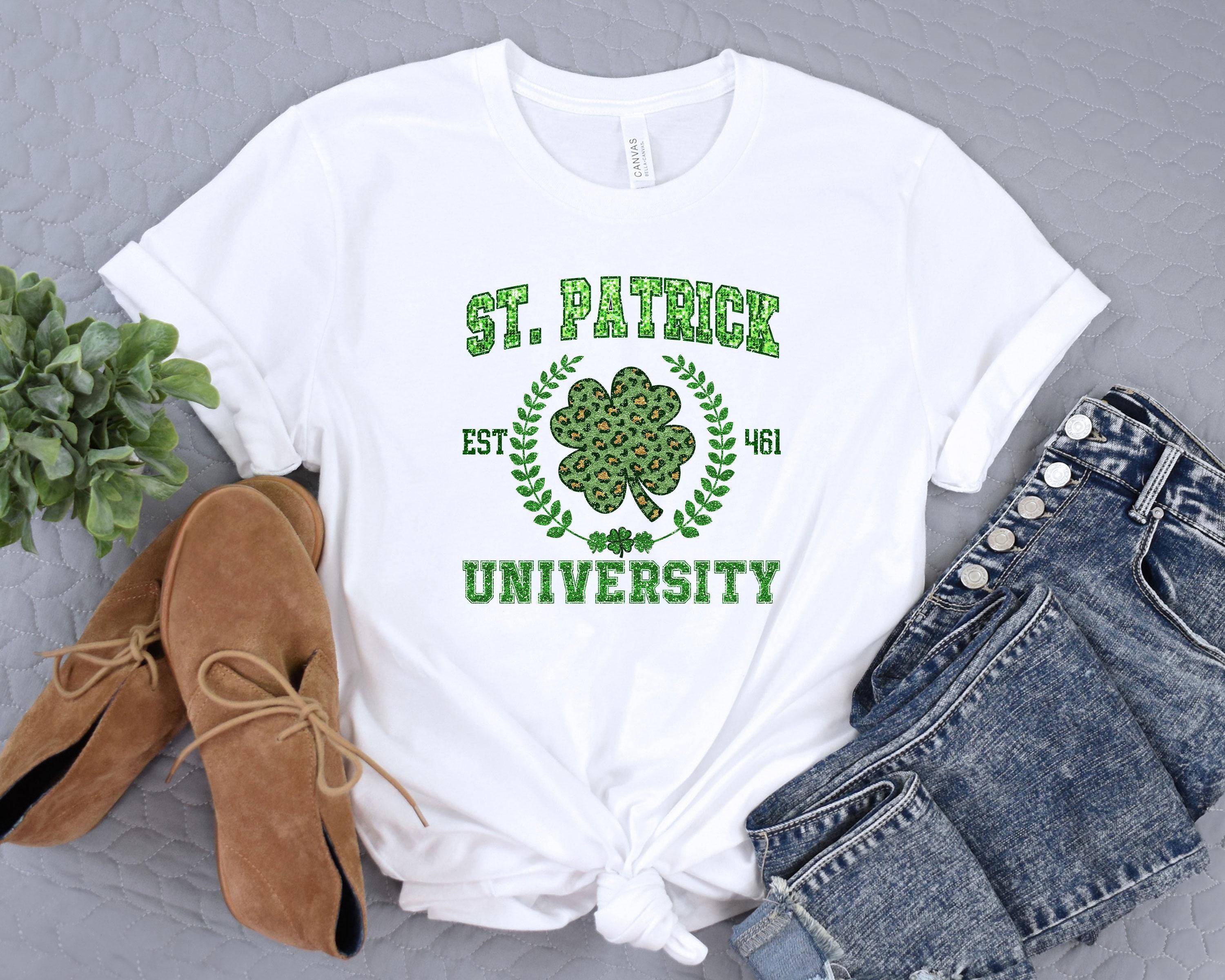 St Patrick Est 461 University Shirt, Irish Student Shirt, Four Leaf Clover Shirt, Shamrock Festival Shirt, Cute Gift for Irish Woman