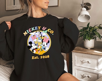 Mickey & CO 1928 Sweatshirt, Disney Family Gift, Mickey And Friends Sweatshirt, Disneyworld Shirt, Family Disneyland Vacation Sweatshirt