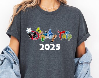 Disney Trip 2025 Shirt, Disneyland Family Vacation Matching Shirt, Disney Clothes, Disney Shirt for Kids, Mickey and Friends Shirt