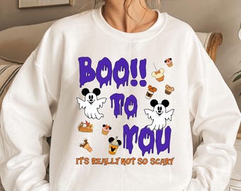Boo To You Halloween Parade Sweatshirt, Not So Scary 2025 Crewneck, Mickey Ghost Sweater, Magic Kingdom Party, Disney Family Vacation Shirt