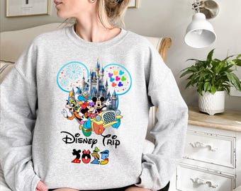Disney Trip 2025 Hoodie, Mickey Minnie Castle Sweatshirt, Magical Kingdom Family Shirt, Disney Group Vacation Matching Outfit Idea