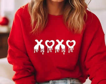 Valentine's Day Sweatshirt, Xoxo Crewneck, Valentines Day Love Sweatshirt, Gift for her, Cute Valentine's Sweater, Happy Valentines