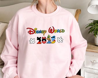 2025 Disney World Familien Urlaub Hoodie, Mickey Minnie Doof Donald Sweatshirt, Disney Parks Passende Gruppe Shirt, Disney Kleidung
