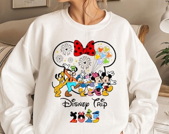 Sudadera con capucha de Mickey Mouse 2025, sudadera de Minnie Mouse, sudadera con capucha de personajes de Disney, regalo para amantes de Disney, vacaciones familiares, sudadera con capucha para fanáticos de Disney