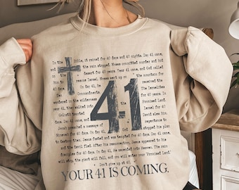 Sudadera "No te rindas a los 40", "Se acerca el día 41", suéter con versículo bíblico motivador, sudadera con capucha inspiradora cristiana