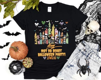 Mickey Skeleton Halloween Party Shirt, Not So Scary 2025 Tee, Disney Skeleton Crew T-Shirt, MNSSHP Family Costume, Magic Kingdom Spooky Tee