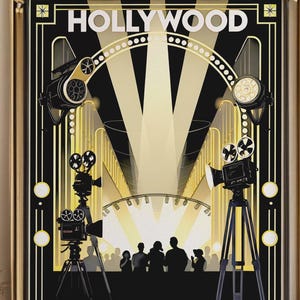 アールデコ調ハリウッドポスター：1920年代サイレント映画（デジタルダウンロード）