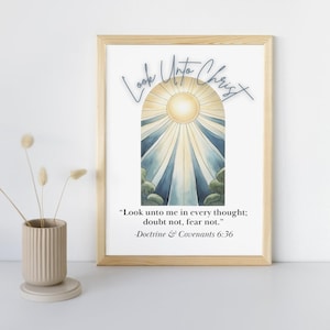 Tema para jóvenes SUD 2025 "Mirad a Cristo" Imprimible / Mujeres Jóvenes / Pósteres (3 tamaños) y tarjetas para repartir / Descarga en PDF con acuarela