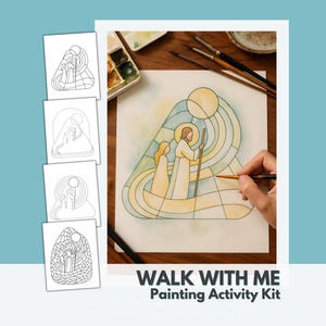 2026 LDS Youth Theme Painting Activity: Walk With Me  |  Watercolor and Acrylic Templates