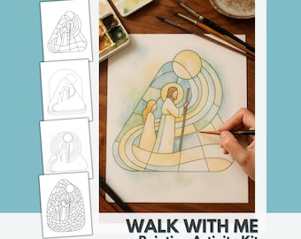 2026 LDS Youth Theme Painting Activity: Walk With Me  |  Watercolor and Acrylic Templates