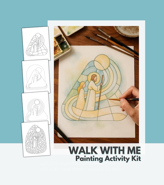 2026 LDS Youth Theme Painting Activity: Walk With Me  |  Watercolor and Acrylic Templates
