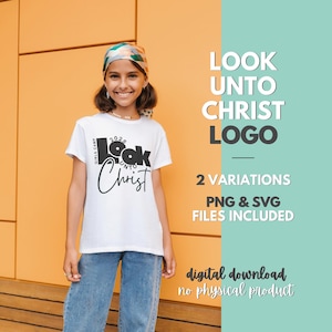 Girls Camp 2025-logo: Look Unto Christ, LDS (digitale download van png-SVG)