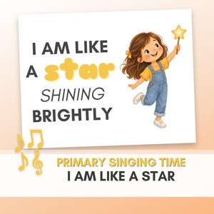 I Am Like a Star  |  LDS Primary Song Flip Chart  |  Singing Time Visual Aid  |  Printable PDF Flipbook  |  Instant Download