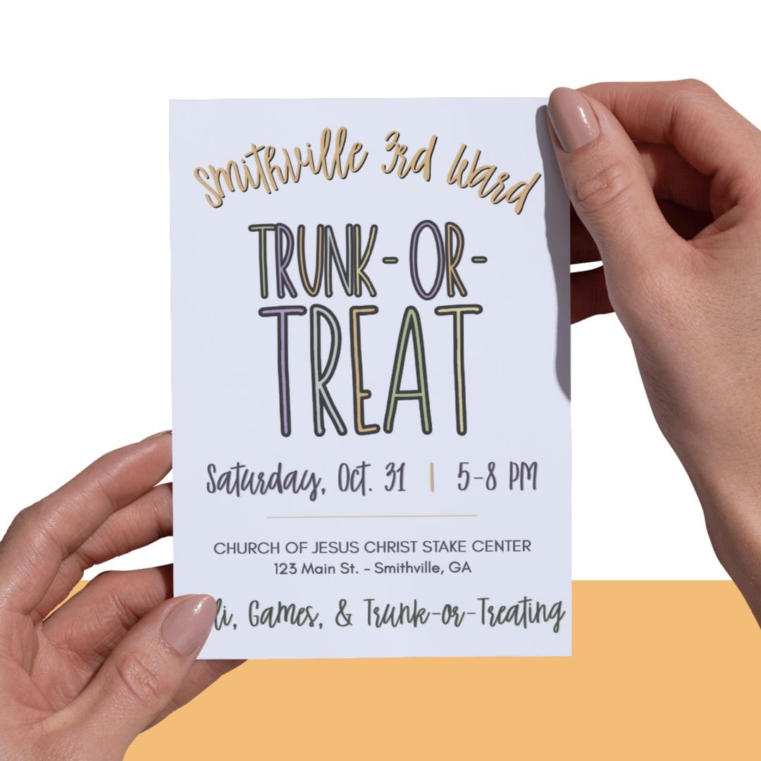 Trunk or Treat Invitation Halloween Party, Editable Canva Template