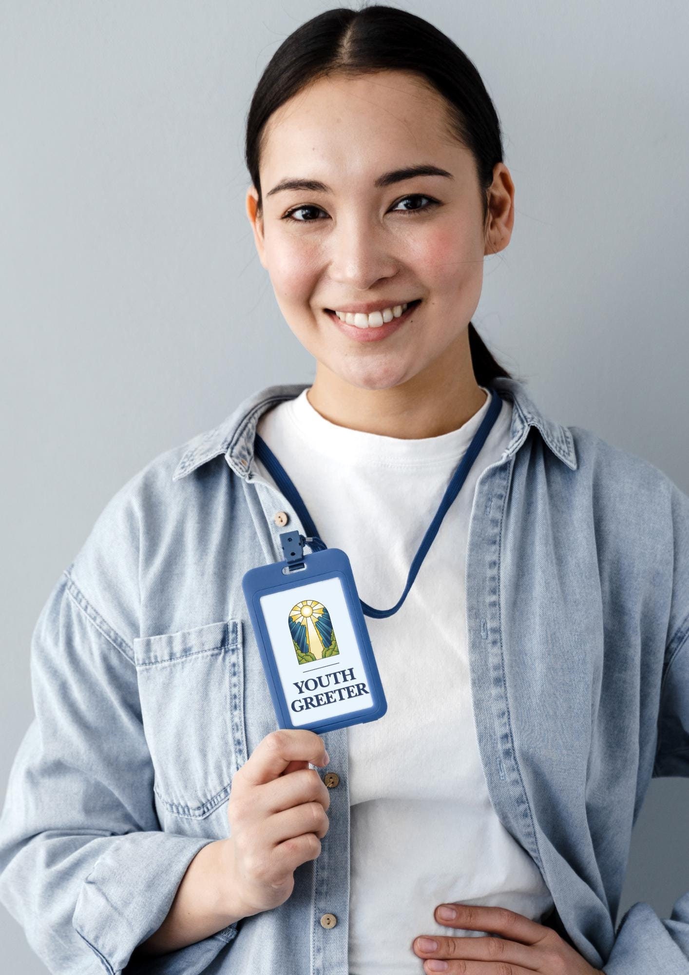 LDS Greeter Badge - Look Unto Me Logo Tag |  Instant Download & Print