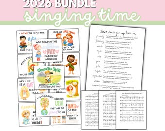 2026 LDS Primary Singing Time Bundle | Sheet Music, Visual Aids (Digital Download)