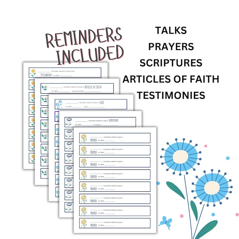Lds Assignment Tree LDS Primary Assignment Wristbands & Reminder Slips: Printable ...