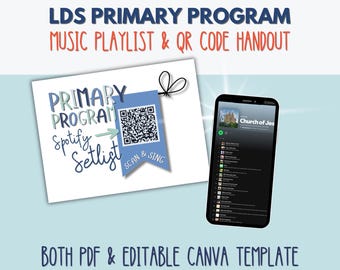 LDS Primärprogramm Playlist Handout • QR-Notenblatt (PDF + Canva)