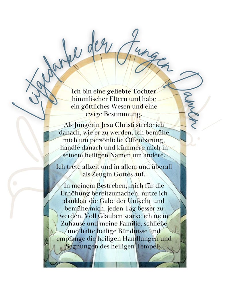 2025 LDS-Jugendthema "Blickt auf Christus" Druckvorlage | Junge Damen | Poster (3 Größen) & Kartenhandouts | Aquarell-PDF-Download image 6