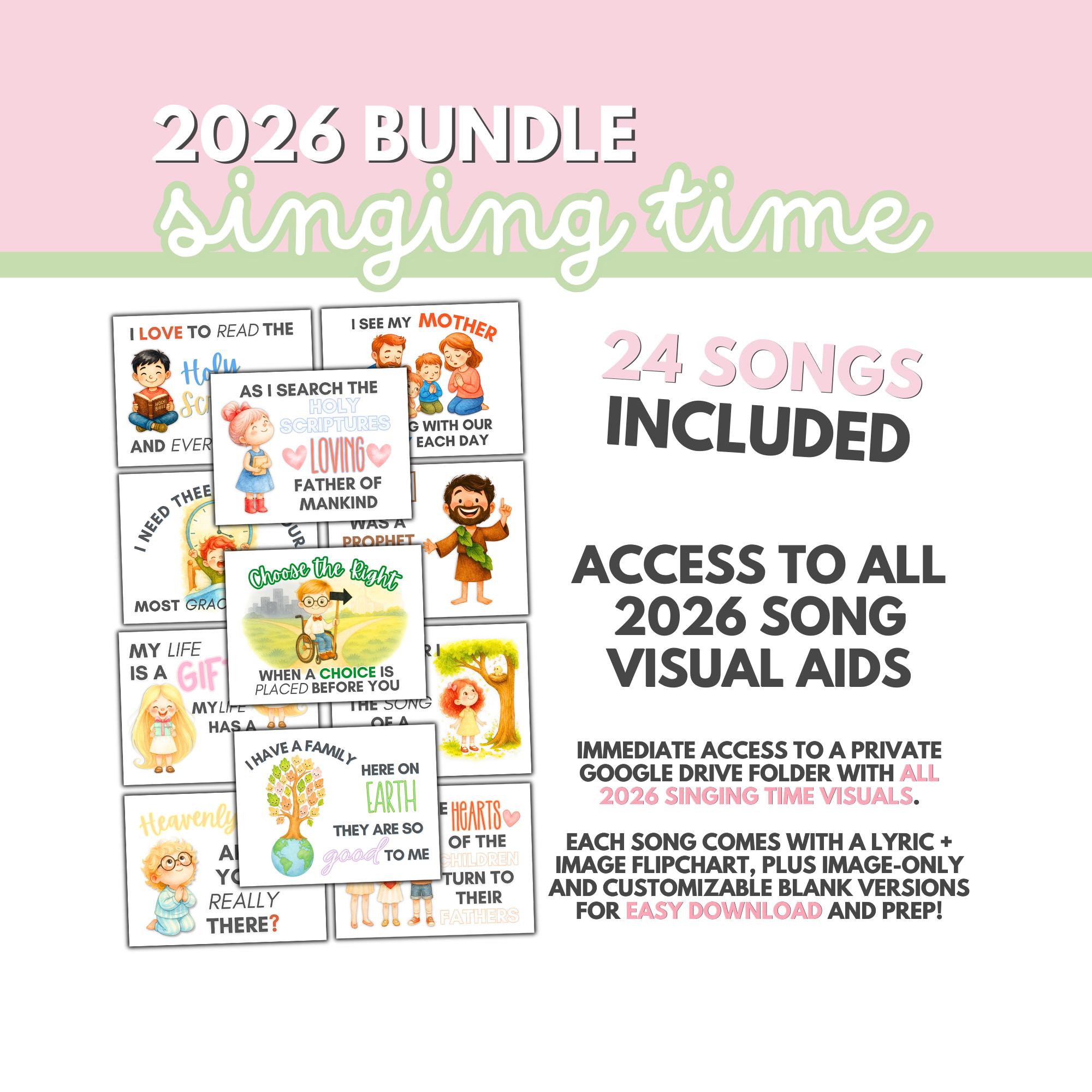 2026 LDS Primary Singing Time Bundle | Sheet Music, Visual Aids ...