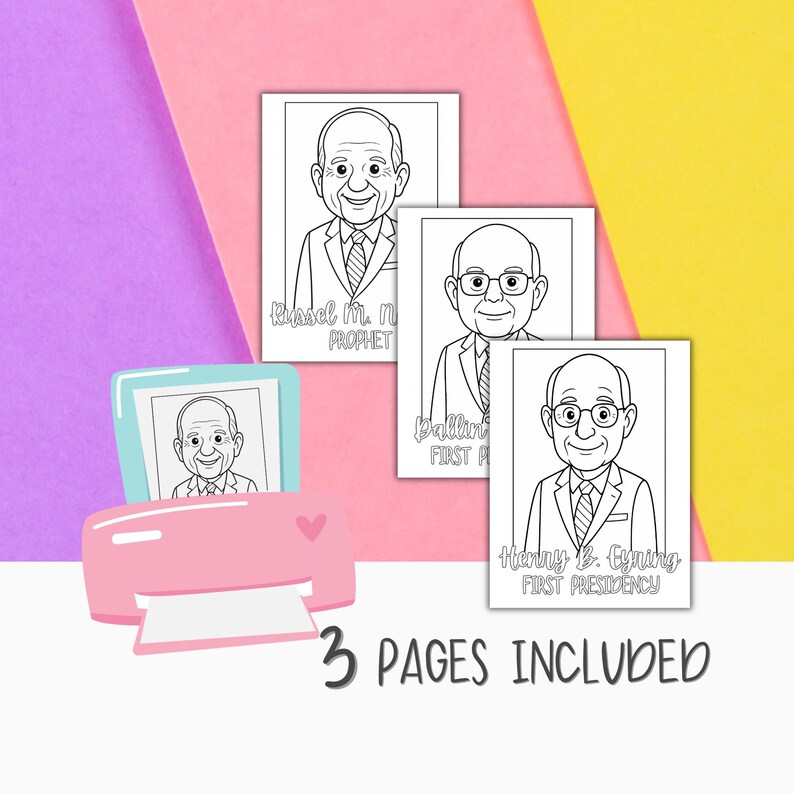LDS First Presidency Coloring Pages | President Nelson, Oaks, Eyring ...