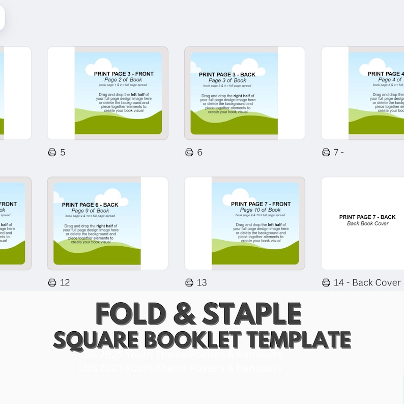 DIY Booklet Template: Easy Print & Fold 8.5x8.5 Kid Book (digital ...