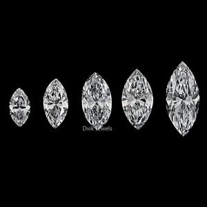 May include: A set of six marquise-shaped diamonds of varying sizes, displayed on a black background. The diamonds are clear and brilliant, with a slight sparkle.