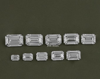 Emerald Cut Lab Grown Diamond For Solitaire Ring, 1.00 To 5.00 CT Eco-Friendly Diamond, IGI Certified Man Made Diamond For Jewelry Making