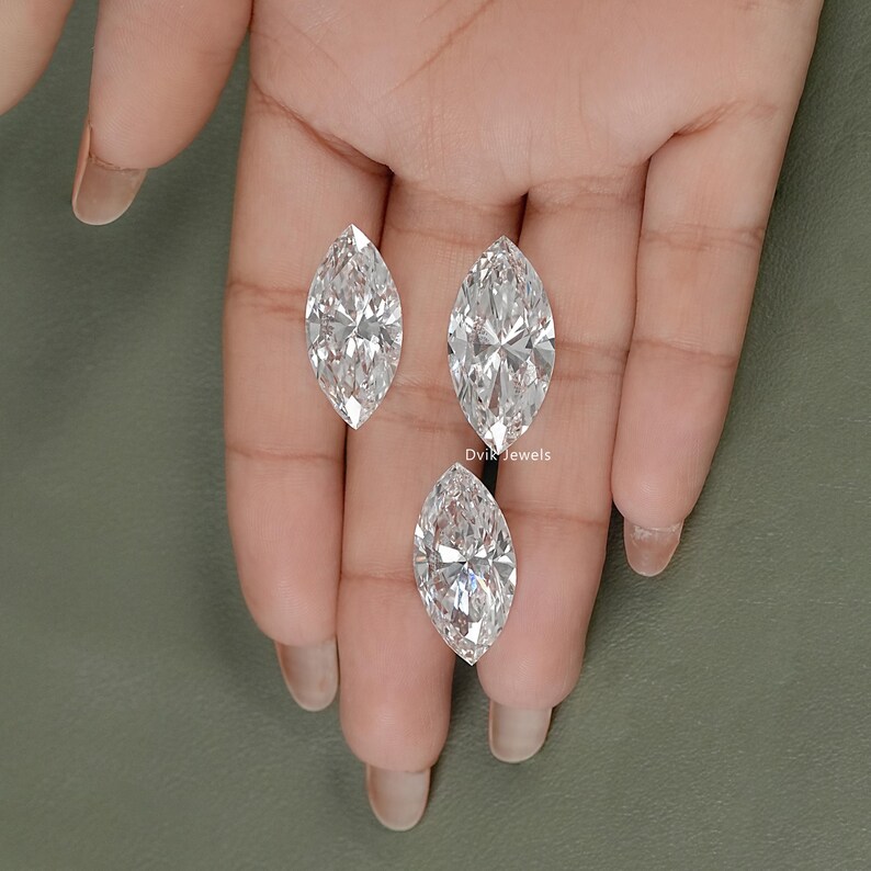 IGI Certified Marquise Cut Lab Grown Diamond, 11.00 To 15.00 Carat Loose Diamond For Wedding Gift, Conflict Free Diamond For Custom Jewelry