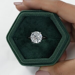 Round Cut Lab Made Diamond Solitaire Anniversary Ring  Handcrafted Diamond Bridal Ring  14K Solid Gold Split Shank Ring  Gift For Her