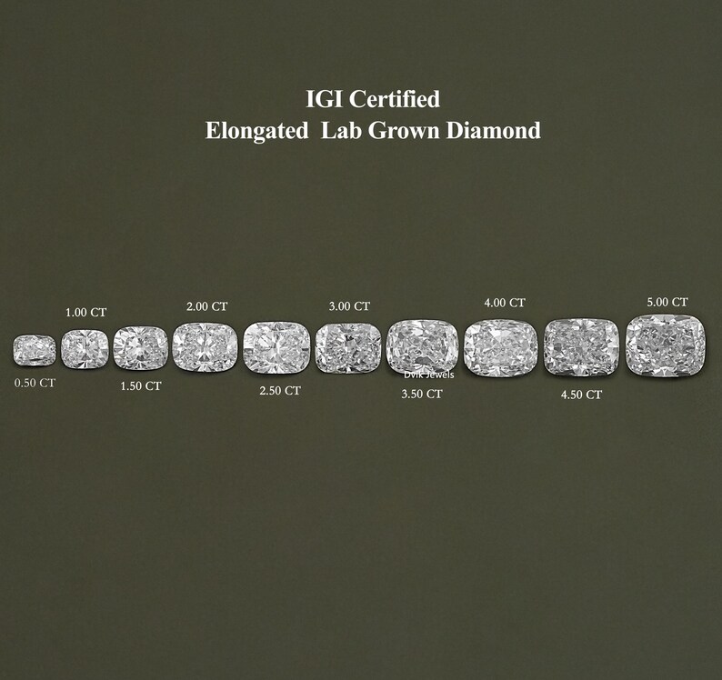 Eco Friendly Elongated Cushion Loose Diamond, Lab Grown Diamond Jewelry For Custom Gift, CVD Diamond Wedding Ring For Personalized Gift