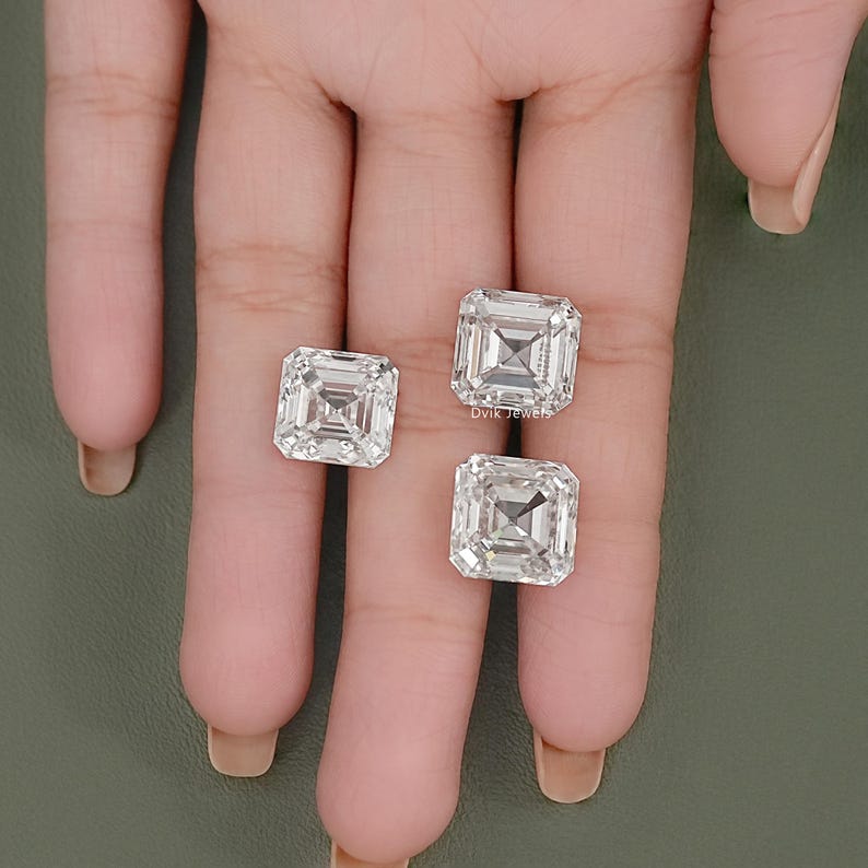 11.00 To 15.00 Carat Asscher Cut Lab Loose Diamond, IGI Certified Diamond For Jewelry Making, Conflict Free Loose Diamond For Wedding Ring