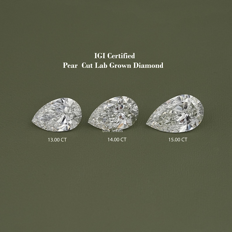 Pear Cut IGI Certified Lab Diamond, Solitaire Loose Handcrafted Diamond,  EF-VS Clarity Diamond, Loose Stone For Personalized Jewelry Making