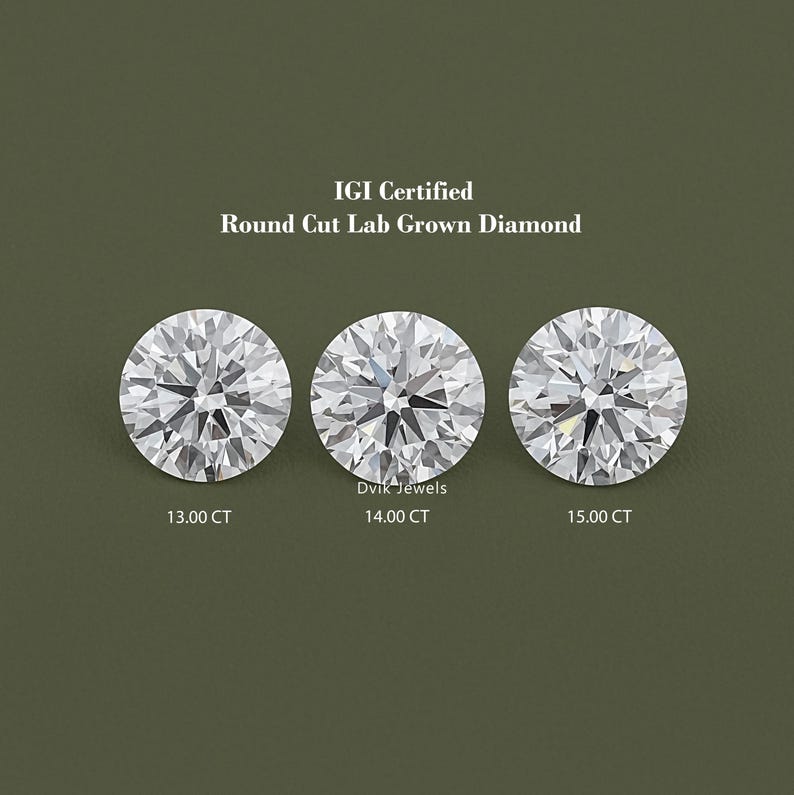 Round Cut Lab Loose Diamond, IGI Certified Diamond For Jewelry Making, Solitaire Loose CVD Diamond, Handmade Lab Stone For Custom Jewelry