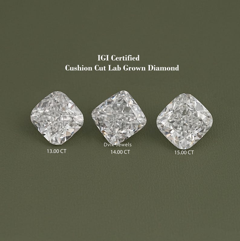 11.00 To 15.00 CT Square Cushion Cut Lab Grown Diamond, Handcrafted Diamond For Custom Jewelry, Eco Friendly IGI Certified Loose Diamond