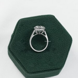 Round Cut Lab Made Diamond Solitaire Anniversary Ring  Handcrafted Diamond Bridal Ring  14K Solid Gold Split Shank Ring  Gift For Her
