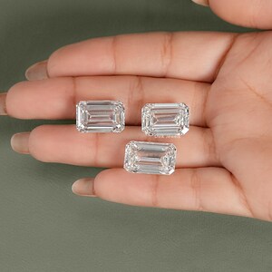 Emerald Cut Lab Grown Loose Diamond, 11.00 To 15.00 CT Lab Created Diamond, IGI Certified CVD Diamond For Ring, Personalized Gift For Her