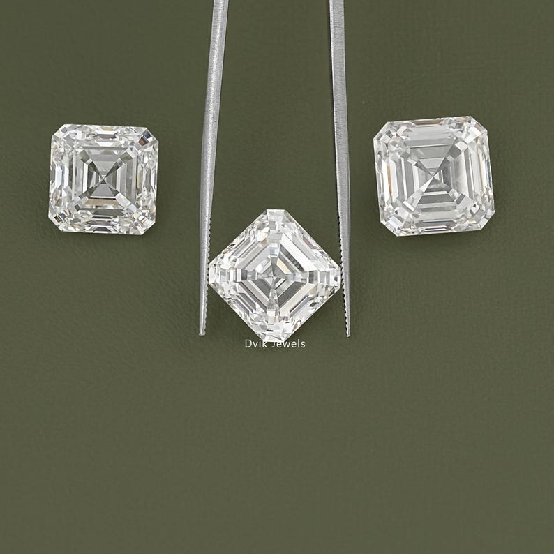 11.00 To 15.00 Carat Asscher Cut Lab Loose Diamond, IGI Certified Diamond For Jewelry Making, Conflict Free Loose Diamond For Wedding Ring