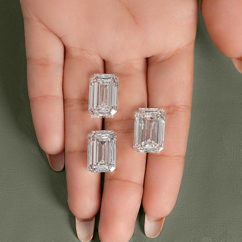 Emerald Cut Lab Grown Loose Diamond, 11.00 To 15.00 CT Lab Created Diamond, IGI Certified CVD Diamond For Ring, Personalized Gift For Her