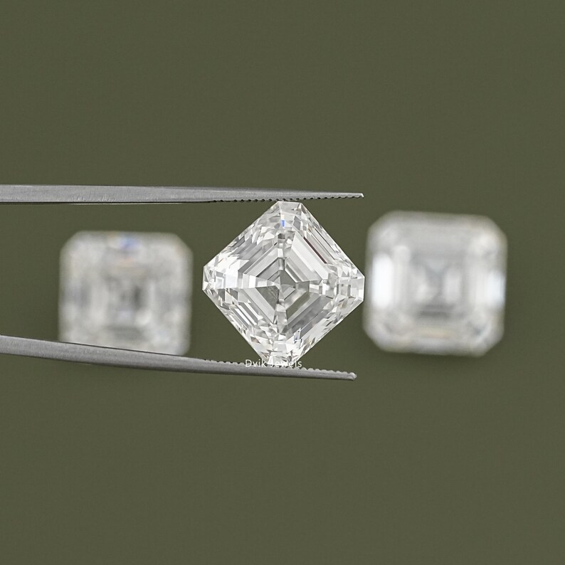 11.00 To 15.00 Carat Asscher Cut Lab Loose Diamond, IGI Certified Diamond For Jewelry Making, Conflict Free Loose Diamond For Wedding Ring