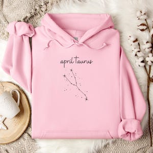 April Taurus Unisex Hooded Sweatshirt - Astrology Zodiac Sign, Pullover Hoodie, April Birthday Gift, Taurus Zodiac Apparel, Astrology Gift