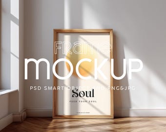 Mockup di cornice verticale: interno luminoso, oggetto intelligente PSD (download digitale)