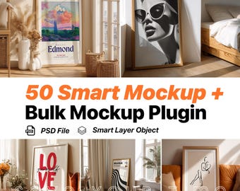 Pacchetto mockup da 50 frame, plugin per mockup in blocco, mockup di cornici PSD, pacchetto di cornici PSD, mockup di oggetti intelligenti, set di bundle PSD, mockup di cornici