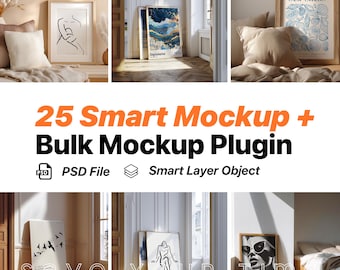 Pacchetto mockup frame: generatore di mockup in blocco rapido (PSD)