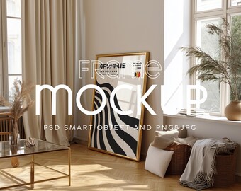 Minimalist Frame Mockup: PSD Smart Object, Home Interior